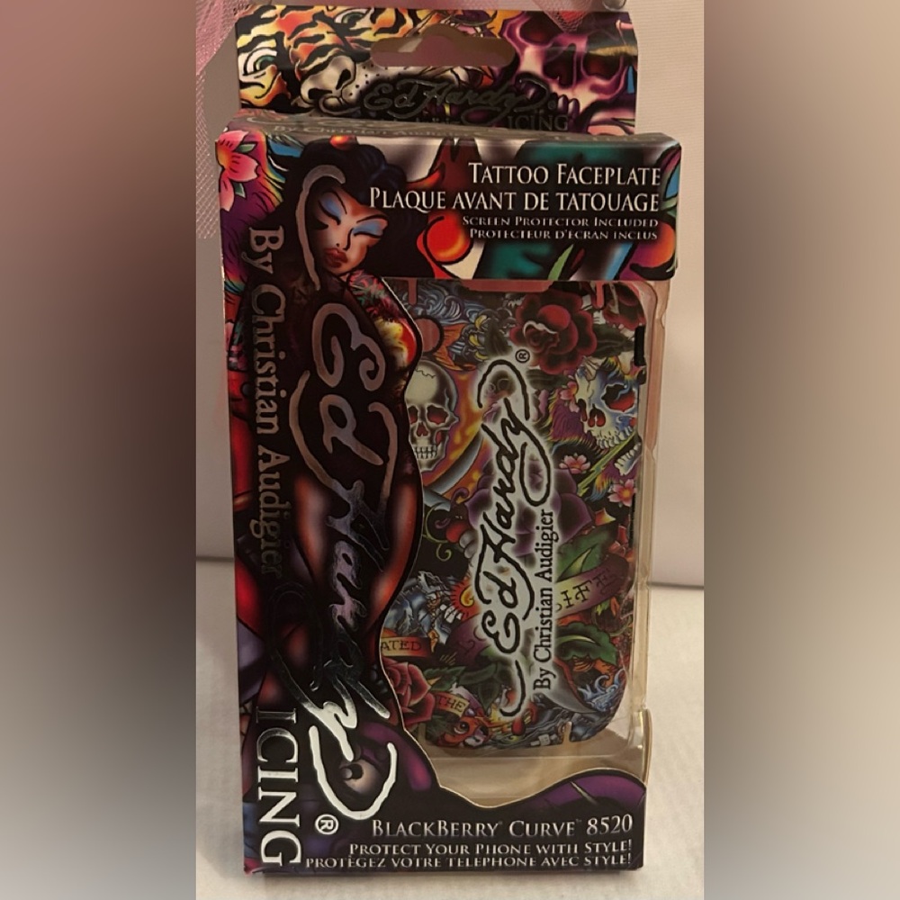 Ed Hardy Multicolor Tattoo Design Screen Protector BlackBerry Curve 8520